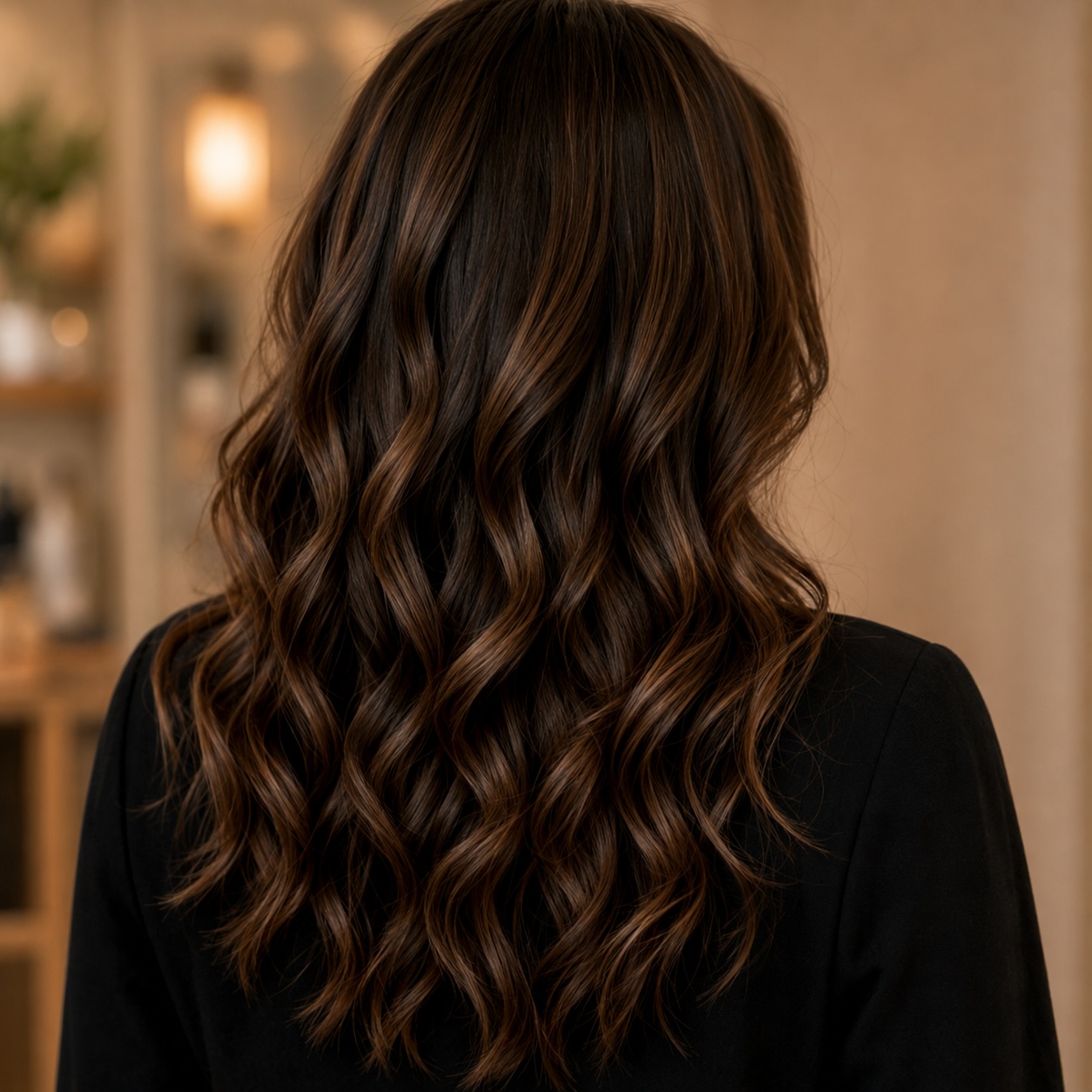 Color global castaño con ondas suaves