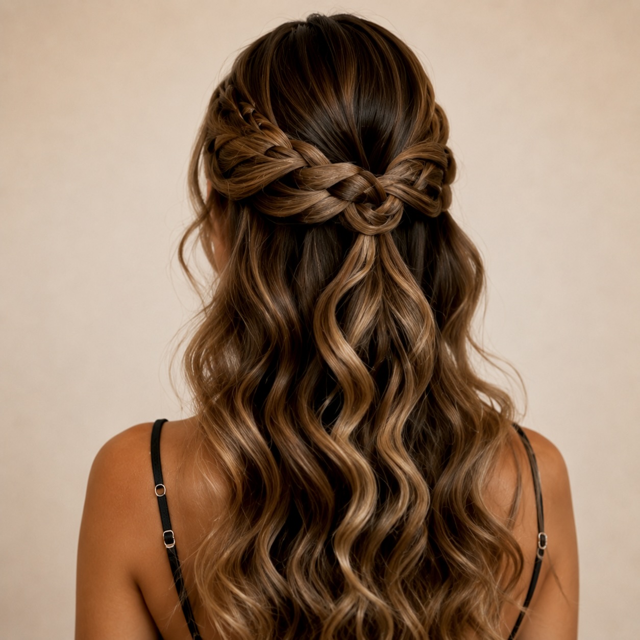 Trenza elegante integrada en semirecogido