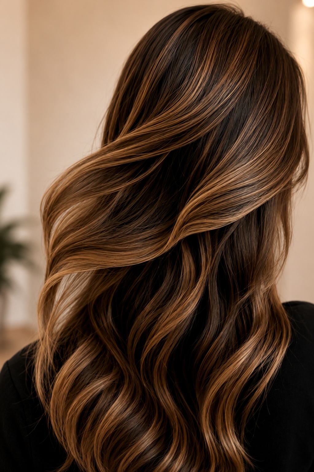 Detalle de cabello tratado con movimiento natural